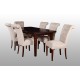 Stół i 6 krzeseł tapicerowanych do salonu