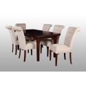 Stół i 6 krzeseł tapicerowanych do salonu